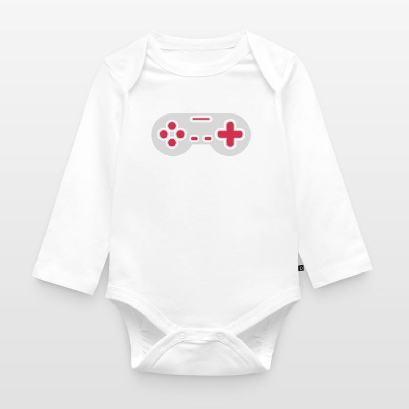 Design Retro Gamer Controller Organic Longsleeve Baby Bodysuit