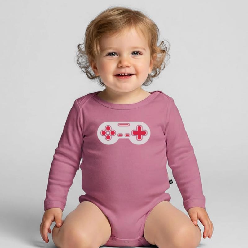 Design Retro Gamer Controller Baby Bio-Langarm-Body