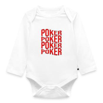 poker - Organic Longsleeve Baby Bodysuit - white - Front