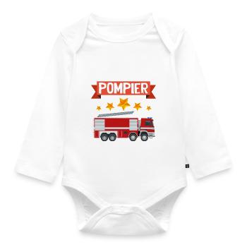 Bébé et Enfant Futur pompier Mon Petit héros - Body Bébé bio manches longues - blanc - Devant
