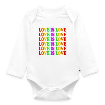Love is love - Baby Bio-Langarm-Body - Weiß - Vorne