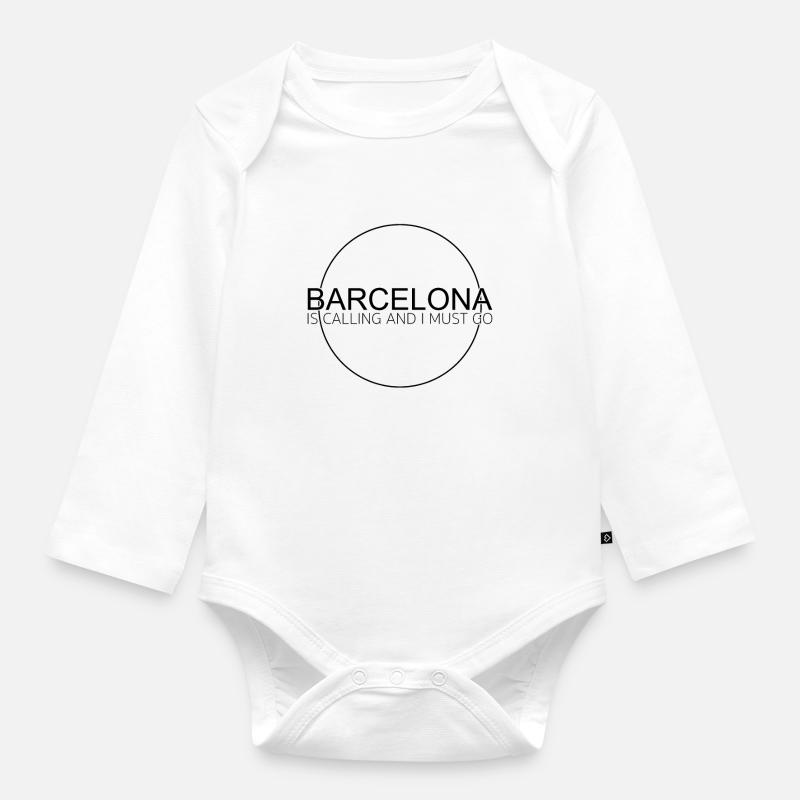 Citation de Barcelone - Body Bébé bio manches longues - blanc