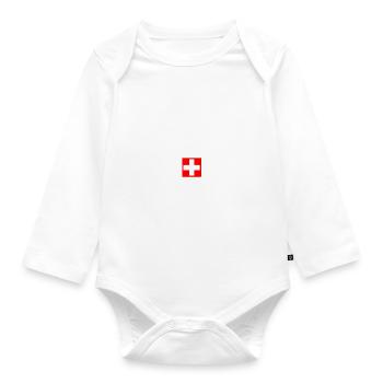 Hopp schwiiz - Baby Bio-Langarm-Body - Weiß - Vorne