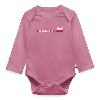 cats and tats Zitat - Baby Bio-Langarm-Body - Mauve - Vorne