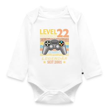 22. Geburtstag Gamer zocken Geburtstjahr 2001 - Baby Bio-Langarm-Body - Weiß - Vorne