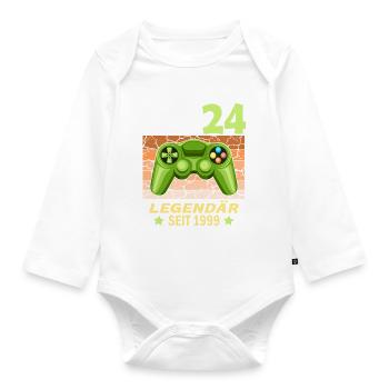 24. Geburtstag Gamer zocken Geburtstjahr 1999 - Baby Bio-Langarm-Body - Weiß - Vorne