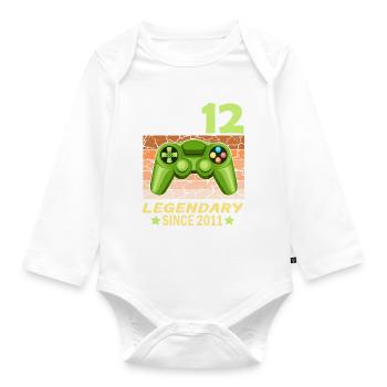 12. Geburtstag Gamer zocken Geburtstjahr 2011 - Baby Bio-Langarm-Body - Weiß - Vorne