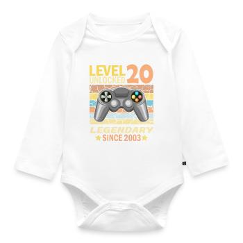 20. Geburtstag Gamer zocken Geburtstjahr 2003 - Baby Bio-Langarm-Body - Weiß - Vorne
