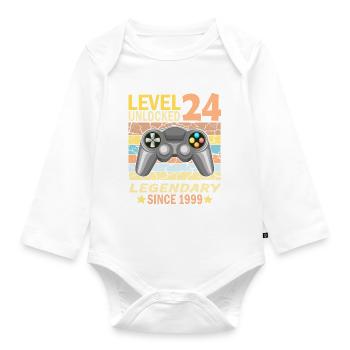 24. Geburtstag Gamer zocken Geburtstjahr 1999 - Baby Bio-Langarm-Body - Weiß - Vorne