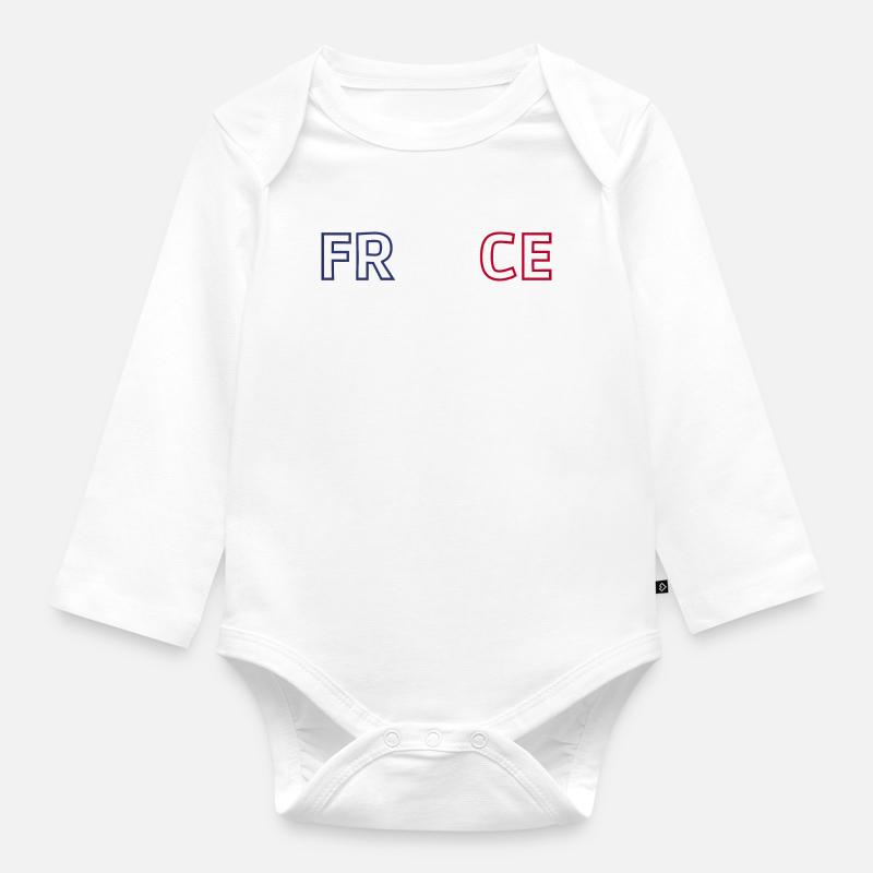 Frankreich - Baby Bio-Langarm-Body - Weiß