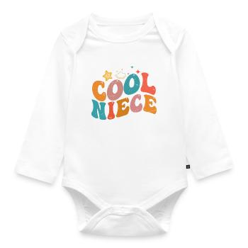 Niece | Nephew | Uncle | Aunt - Organic Longsleeve Baby Bodysuit - white - Front