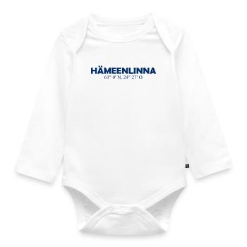 Hämeenlinna Finland Coordinates Longitude Latitude - Baby Bio-Langarm-Body - Weiß - Vorne