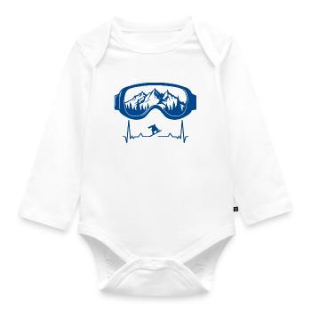 Ski Snowboard Lunettes de Ski Ski Sports d'Hiver - Body Bébé bio manches longues - blanc - Devant