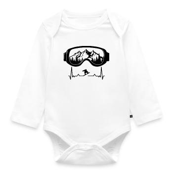 Ski Snowboard Ski Goggles Ski Winter Sports - Organic Longsleeve Baby Bodysuit - white - Front