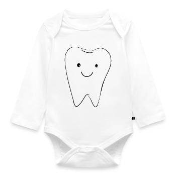 Tooth sweet - Organic Longsleeve Baby Bodysuit - white - Front