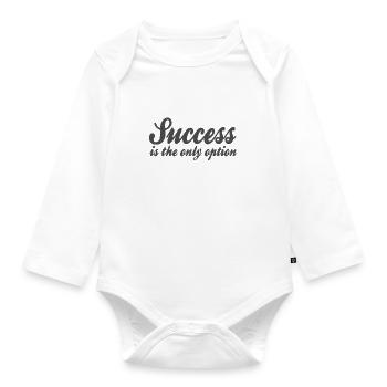 Success Saying - Organic Longsleeve Baby Bodysuit - white - Front