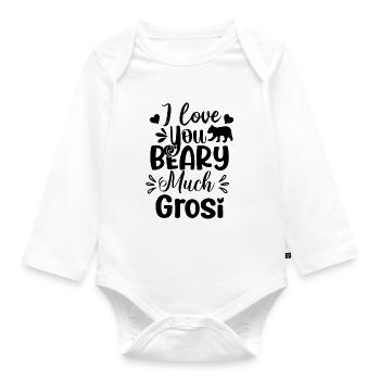 Grosi je t’aime s beschte Grosi Grand-mère Suisse - Body Bébé bio manches longues - blanc - Devant