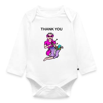Money - Organic Longsleeve Baby Bodysuit - white - Front