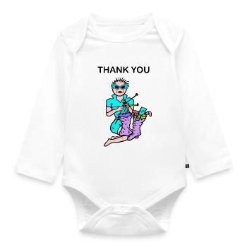 Money - Organic Longsleeve Baby Bodysuit - white - Front