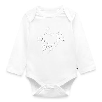 Doodle Heart Scribbled Lines - Organic Longsleeve Baby Bodysuit - white - Front