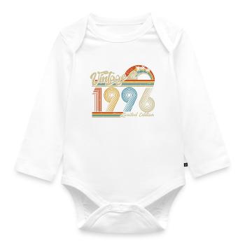 1996 Anniversaire né en 1996 Retro Vintage - Body Bébé bio manches longues - blanc - Devant