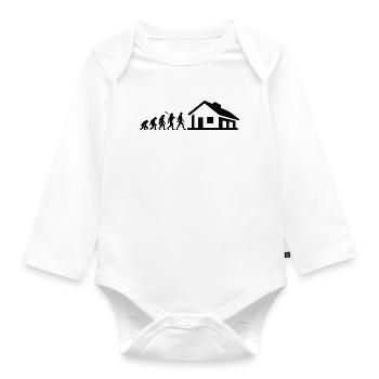 Evolution - builder - house - build - single-family home - Organic Longsleeve Baby Bodysuit - white - Front