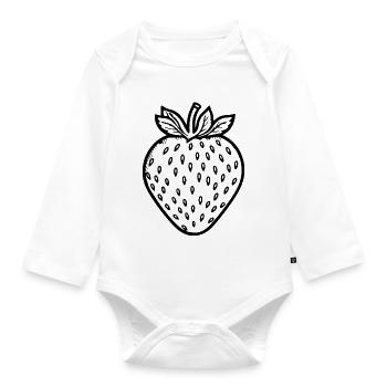 Strawberry Fruit Fruit - Organic Longsleeve Baby Bodysuit - white - Front