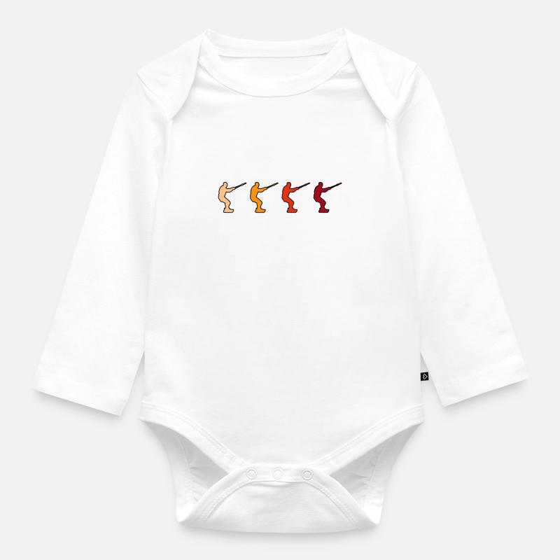 Kite Surf Rétro - Body Bébé bio manches longues - blanc