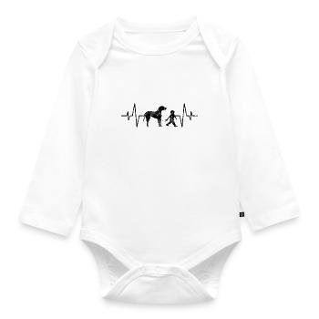 Rythme cardiaque de la famille Chien Enfant - Body Bébé bio manches longues - blanc - Devant