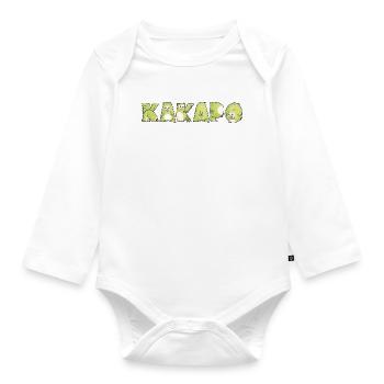 Funny Kakapo T-Shirt - Organic Longsleeve Baby Bodysuit - white - Front