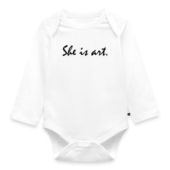 She is art - Baby Bio-Langarm-Body - Weiß - Vorne