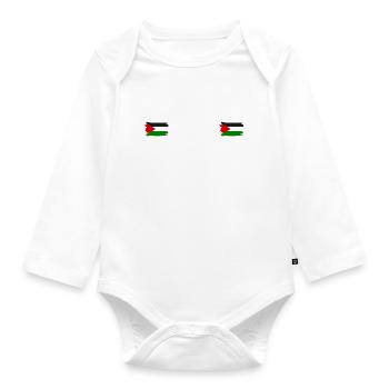 Peace love Free palestine - Body Bébé bio manches longues - blanc - Devant