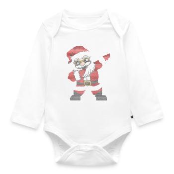 Santa Claus Dabbing Weihnachtsmann ugly christmas - Baby Bio-Langarm-Body - Weiß - Vorne
