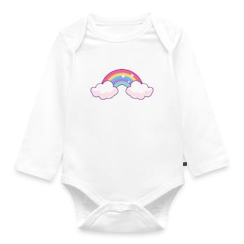 Hoi Onkel hallo Onkel du wirst Onkel Schweiz - Baby Bio-Langarm-Body - Weiß - Vorne