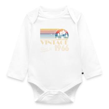 Geboren 1966 1966 Geburtstag geschenk Jahrgang - Baby Bio-Langarm-Body - Weiß - Vorne