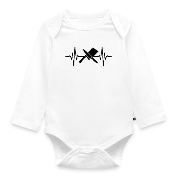 Cleaver heart palpitations - Organic Longsleeve Baby Bodysuit - white - Front