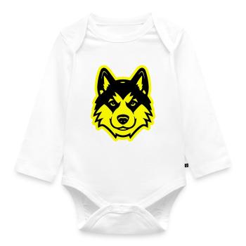 Akita Dog Head - Organic Longsleeve Baby Bodysuit - white - Front