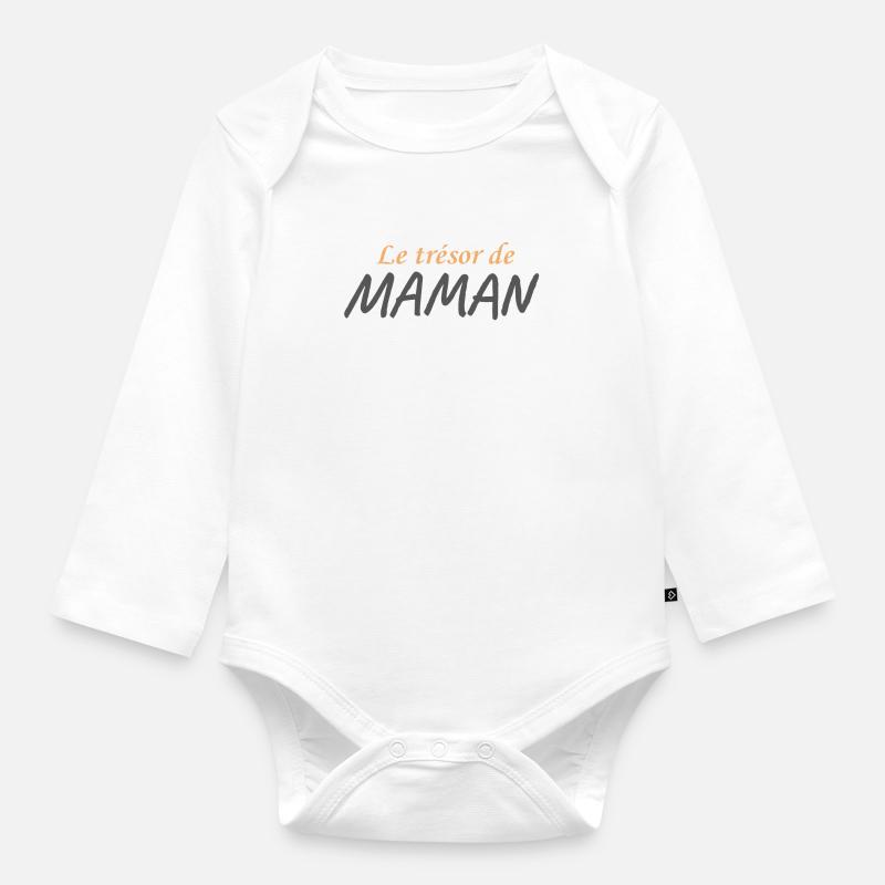 Trésor de Maman - Body Bébé bio manches longues - blanc