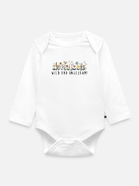 wild und ungezähmt Blume Natur wiesenblume - Baby Bio-Langarm-Body - Weiß
