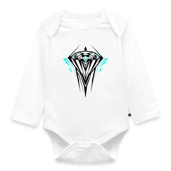 Diamant Bijou Pierre Précieuse - Body Bébé bio manches longues - blanc - Devant