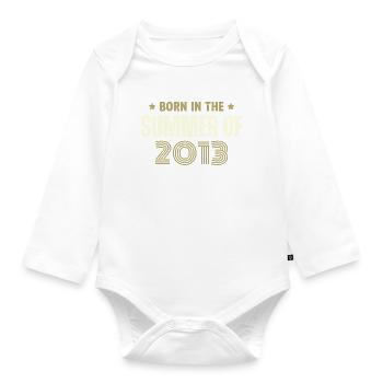 Vintage 2013 Vintage Birthday Gift 2013 - Organic Longsleeve Baby Bodysuit - white - Front
