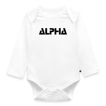 ALPHA - Baby Bio-Langarm-Body - Weiß - Vorne
