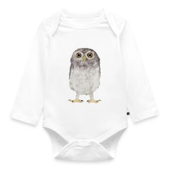 Hibou - Body Bébé bio manches longues - blanc - Devant
