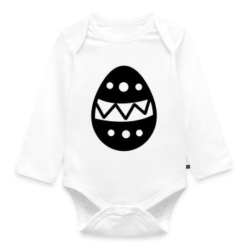 Easter Egg - Organic Longsleeve Baby Bodysuit - white - Front