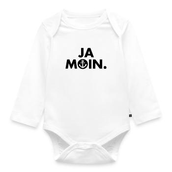 Ja Moin. - Guten Morgen - Nordsee - Ostsee - Anker - Baby Bio-Langarm-Body - Weiß - Vorne