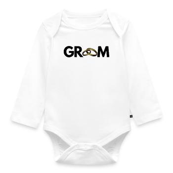 GROOM - Organic Longsleeve Baby Bodysuit - white - Front