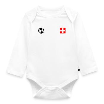 Schweiz - Langærmet babybody, økologisk bomuld - hvid - Foran