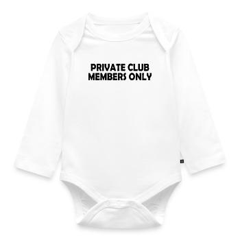 private club members only - Organic Longsleeve Baby Bodysuit - white - Front