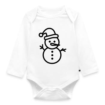 Bonhomme de neige - Body Bébé bio manches longues - blanc - Devant