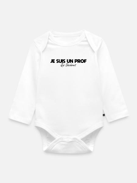 Ich bin ein Lehrer, der rockt - Baby Bio-Langarm-Body - Weiß
